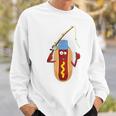 Fishing Hot Dog Vintage Hot Dog Fishermen Sweatshirt Gifts for Him