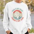 Herren Papa Ist Mein Name Angeln Ist Mein Spiel Fisherman Granddad Raglan Sweatshirt Geschenke für Ihn