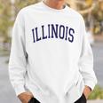 Illinois Varsity Style Navy Blue Text Sweatshirt Gifts for Him