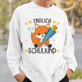 Kinder Endlich Schulkind 2024 Fox School Cone School Fox Gray Sweatshirt Geschenke für Ihn