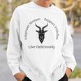 Live Deliciously Pagan Occult Witch Dark Text Sweatshirt Gifts for Him