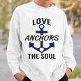 Love Soul Heart Anchor Captain Dad Novelty Graphic Sweatshirt Gifts for Him