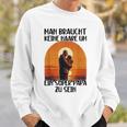 Man Braucht Keine Haare Um Ein Super Papa Zu Sein Sonnenunte Sweatshirt Geschenke für Ihn