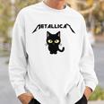 Metallicat Black Cat Lover Rock Heavy Metal Music Joke Sweatshirt Gifts for Him