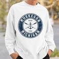 Muskegon Michigan Mi Vintage Boat Anchor & Oars Sweatshirt Gifts for Him