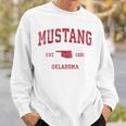 Mustang Oklahoma Ok Vintage Sports Red PrintS Sweatshirt Geschenke für Ihn