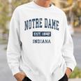 Notre Dame Indiana In Vintage Athletic Navy Sports Sweatshirt Gifts for Him