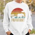 Papafant Papa Elefant Retrointage Sunsetatertag Savanne Raglan Sweatshirt Geschenke für Ihn