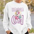 Personalisiertes Einhorn-Geburtstagsshirt Hanna 04, Weiß mit Name & Zahl Sweatshirt Geschenke für Ihn