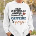 Powered By Caffeine & Prayer Sweatshirt Gifts for Him