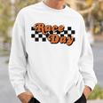 Race Day Checkered Flag Racing Driver Cheer Mama Sweatshirt Gifts for Him