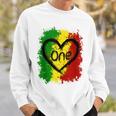 Reggae Heart One Love Rasta Reggae Music Jamaica Vacation Sweatshirt Gifts for Him