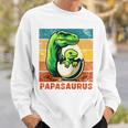 Retro Papasaurusatertag Bester Papa T-Rex Papa Dinosaur Raglan Sweatshirt Geschenke für Ihn