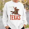 Retro Roping Cowboy & Bronco Texas Sweatshirt Gifts for Him