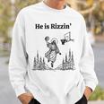 He Is Rizzin Easter Of Jesus Playing Basketball Jesus Sweatshirt Gifts for Him