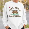 Seal Beach California Beach Flag Bear Surf Ca Vintage Sweatshirt Gifts for Him