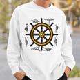 Ships Wheel & Rope Knots Sailors Nautical Yachting Sweatshirt Gifts for Him