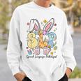 Speech Language Pathologist Bunny Bunnies Happy Easter Slp Sweatshirt Gifts for Him
