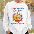 Sun Moon Hug Together Total Eclipse Ohio Style April 8 2024 Sweatshirt Gifts for Him