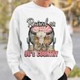 Vintage Raised On 90'S Country Music Bull Skull Western Sweatshirt Gifts for Him