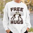 Vintage Wrestler Free Hugs Humor Wrestling Match Sweatshirt Gifts for Him