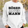 Weißes Sweatshirt für Herren, Böser Alter Mann Aufdruck, Lustiges Design Geschenke für Ihn