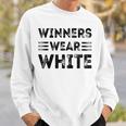 Winners Wear White Color Team Spirit Game War Camp Crew Sweatshirt Gifts for Him