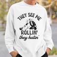 They See Me Rolling They Hatin' Vintage Armbar Jiu-Jitsu Bjj Sweatshirt Gifts for Him