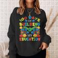 100 Days Of Building My Education Construction Block Sweatshirt Gifts for Her