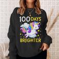 100Th Day Of School Unicorn 100 Days Brighter Kindergarten Sweatshirt Gifts for Her