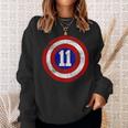 11 Year Old 11Th Birthday Party Distressed Captain Sheild Sweatshirt Gifts for Her