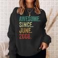 16 Years Old Awesome Since June 2008 16Th Birthday Sweatshirt Gifts for Her