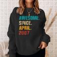 17 Year Old Vintage Awesome Since April 2007 17Th Birthday Sweatshirt Gifts for Her