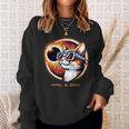 2024 Eclipse Patriotic Cat Usa Flag Sunglasses & Solar Event Sweatshirt Gifts for Her