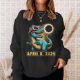 2024 Solar Eclipse T-Rex Wearing Solar Eclipse Glasses Sweatshirt Gifts for Her