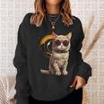 2024 Total Solar Eclipse Cat Wearing Solar Eclipse Glasses Sweatshirt Gifts for Her