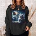 2024 Total Solar Eclipse Cat Wearing Glasses Totality Cat Sweatshirt Gifts for Her