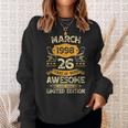 26 Years Old Vintage March 1998 26Th Birthday Mens Sweatshirt Gifts for Her