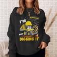 2Nd Birthday Boys Construction Excavator 2 Years Old Digger Sweatshirt Gifts for Her