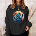 3 Wolves Howling At The Moon Wolf Animal Sweatshirt Gifts for Her