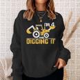 Im 4 And Digging It Boy 4 Year Old 4Th Birthday Construction Sweatshirt Gifts for Her
