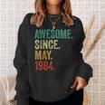 40 Years Old Awesome Since May 1984 40Th Birthday Sweatshirt Gifts for Her