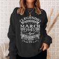 79 Years Old Vintage Legends Born March 1945 79Th Birthday Sweatshirt Gifts for Her