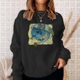 Abstrakte Kunst Fischen Themen Sweatshirt in Schwarz, Kreatives Angler Tee Geschenke für Sie