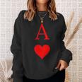 Ace Of Hearts Playing Card Symbol And Letter Sweatshirt Gifts for Her