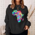 Africa Map With Boundaries And Countries Names Sweatshirt Gifts for Her