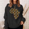 Africa Map Kente Pattern Blue African Ghana Style Ankara Sweatshirt Gifts for Her