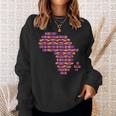 Africa Map Kente Pattern Pink Ghana Style African Sweatshirt Gifts for Her