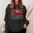 Aircraft Mechanic Definition Airplane Technician Women Sweatshirt Gifts for Her