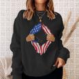 Alaska Roots Inside State Flag American Proud Sweatshirt Gifts for Her
